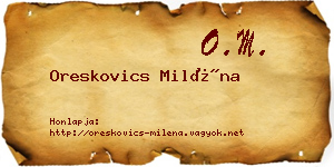 Oreskovics Miléna névjegykártya